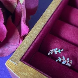 Brand New Adjustable and Dainty Rose Gold Leaf Ring!